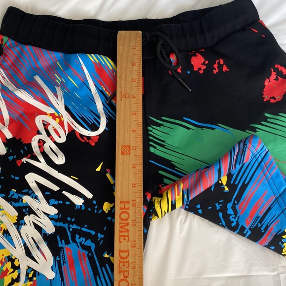 BKYS Lucky Charm Black Keys Sweatshorts Men M Feeling Lucky Bunny Pull On String - Picture 9 of 15